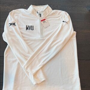 New Nike White WVU Quarter-Zip Pullover